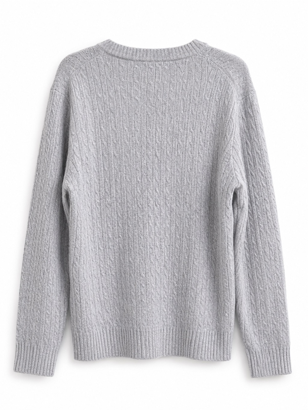 J.Crew Extra-Soft Classic Cable-knit Crewneck Sweater - Gray Men’s Large - Picture 4 of 9
